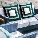 Benzo Geometric Reversible Indoor/Outdoor Square Pillow
