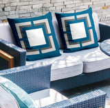 Benzo Geometric Reversible Indoor/Outdoor Square Pillow
