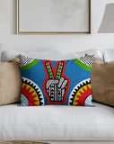 PolyTwill Hand Sign Lumbar Indoor/Outdoor Throw Pillow