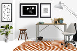 Bilo low pile chair mat in Orange