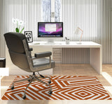 Bilo low pile chair mat in Orange