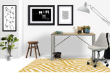 Bilo low pile chair mat in Yellow