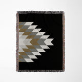Bimisii Southwestern Cotton Blend Blanket Throw in Gray, Brown and Off-White, full view