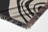 Binitie Zebra Print Cotton Throw Blanket in Black and Beige, side view