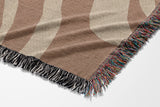 Binitie Zebra Print Cotton Throw Blanket in Rust and Beige, side view
