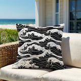 Copley Ocean Waves Lumbar Indoor/Outdoor Throw Pillow