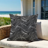 Foxlane Ocean Waves Square Indoor/Outdoor Throw Pillow
