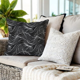 Foxlane Ocean Waves Square Indoor/Outdoor Throw Pillow