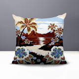 Kekoa Tropical Island Reversible Indoor/Outdoor Square Pillow