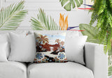 Kekoa Tropical Island Reversible Indoor/Outdoor Square Pillow