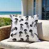 Octavian Jellyfish Square Indoor/Outdoor Throw Pillow