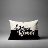Stevenson But First Lumbar Indoor/Outdoor Throw Pillow