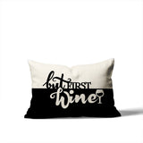 Stevenson But First Lumbar Indoor/Outdoor Throw Pillow