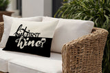 Stevenson But First Lumbar Indoor/Outdoor Throw Pillow