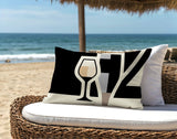 Winefield Wine Bottle Lumbar Indoor/Outdoor Throw Pillow
