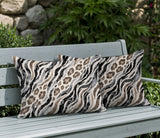 Blaine Zebra Print Indoor/Outdoor Reversible Rectangular Pillow