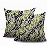 Blaine Zebra Print Indoor/Outdoor Reversible Square Pillow