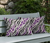 Blaine Zebra Print Indoor/Outdoor Reversible Rectangular Pillow
