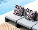 Blaine Zebra Print Indoor/Outdoor Reversible Square Pillow