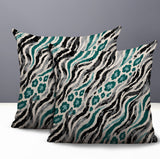 Blaine Zebra Print Indoor/Outdoor Reversible Square Pillow