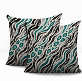 Blaine Zebra Print Indoor/Outdoor Reversible Square Pillow