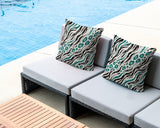 Blaine Zebra Print Indoor/Outdoor Reversible Square Pillow