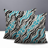 Blaine Zebra Print Indoor/Outdoor Reversible Square Pillow