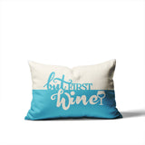 Stevenson But First Lumbar Indoor/Outdoor Throw Pillow