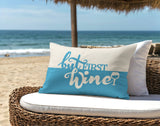 Stevenson But First Lumbar Indoor/Outdoor Throw Pillow