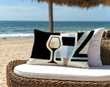 Winefield Wine Bottle Lumbar Indoor/Outdoor Throw Pillow