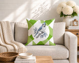 Blue Jay Indoor/Outdoor Reversible Square Pillow