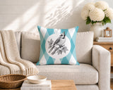 Blue Jay Indoor/Outdoor Reversible Square Pillow