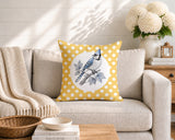 Blue Jay Indoor/Outdoor Reversible Square Pillow