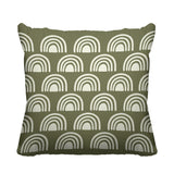Boho Rainbow Geometric Reversible Indoor/Outdoor Square Pillow