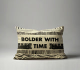 Bolder With Time Faux Linen Lumber Pillow