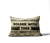 Bolder With Time Faux Linen Lumber Pillow