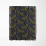 Bolt Leopard Cotton Blend Blanket Throw in Slate Gray and Off-White, full view