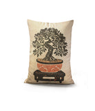 Bonsai Tree Faux Linen Lumber Pillow