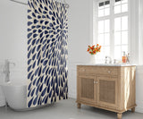 Brenton Shower Curtain in Navy Blue and Beige