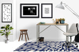 Brenton low pile chair mat in Navy Blue