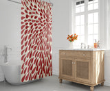 Brenton Shower Curtain in Red and Beige