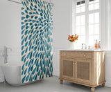 Brenton Shower Curtain in Turquoise and Beige