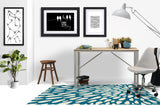 Brenton low pile chair mat in Turquoise