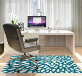 Brenton low pile chair mat in Turquoise