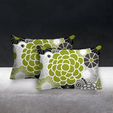 Bursta Floral Outdoor Reversible Throw Rectangular Pillow