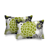 Bursta Floral Outdoor Reversible Throw Rectangular Pillow