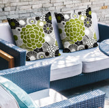 Bursta Floral Reversible Indoor/Outdoor Square Pillow
