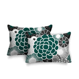 Bursta Floral Outdoor Reversible Throw Rectangular Pillow