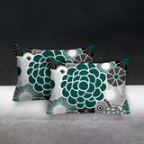 Bursta Floral Outdoor Reversible Throw Rectangular Pillow