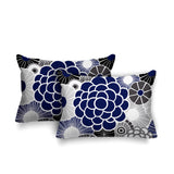 Bursta Floral Outdoor Reversible Throw Rectangular Pillow